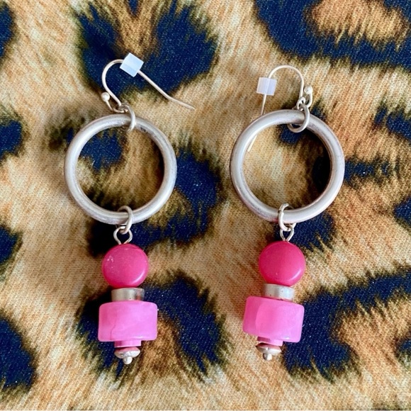 Chico’s Pink And Gold-Tone Drop Earrings - Picture 5 of 5